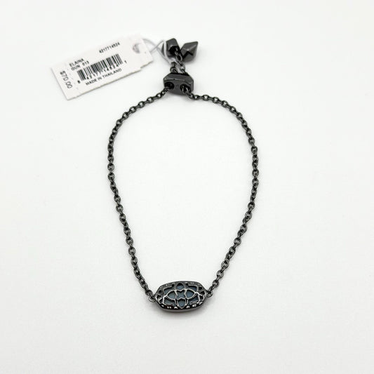 Kendra Scott Black Metallic Drusy Adjustable Chain Bracelet