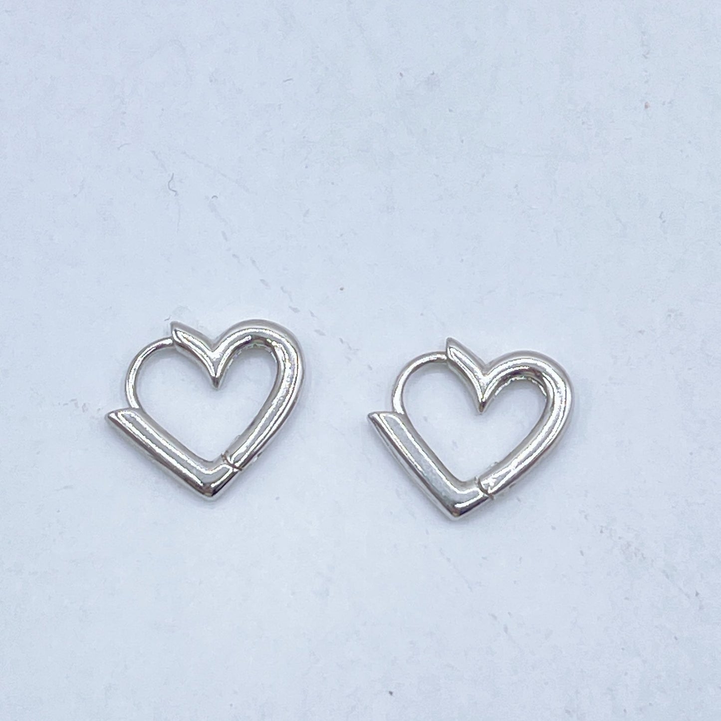 925 Sterling Silver Forever Heart-Shaped Hoop Earrings