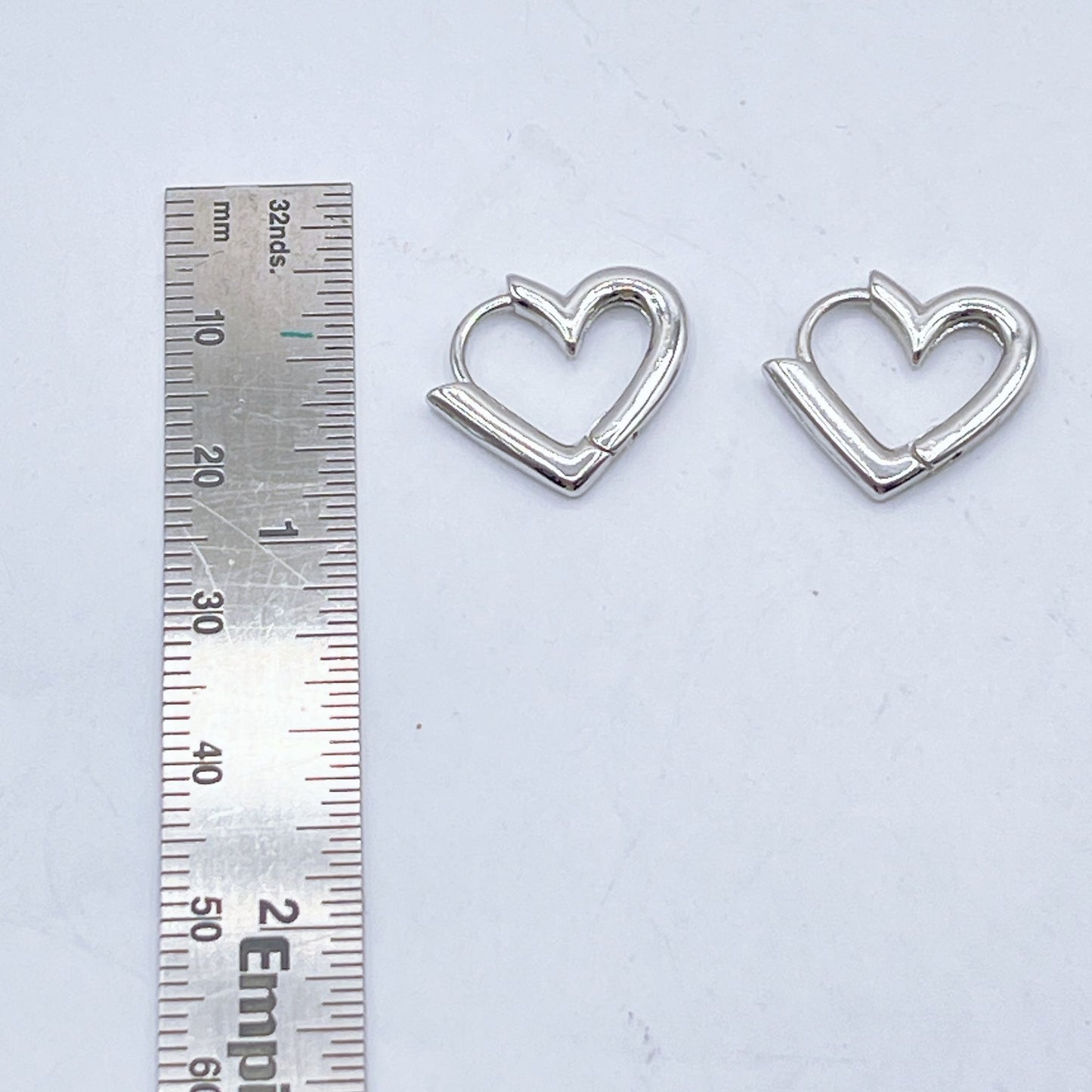 925 Sterling Silver Forever Heart-Shaped Hoop Earrings