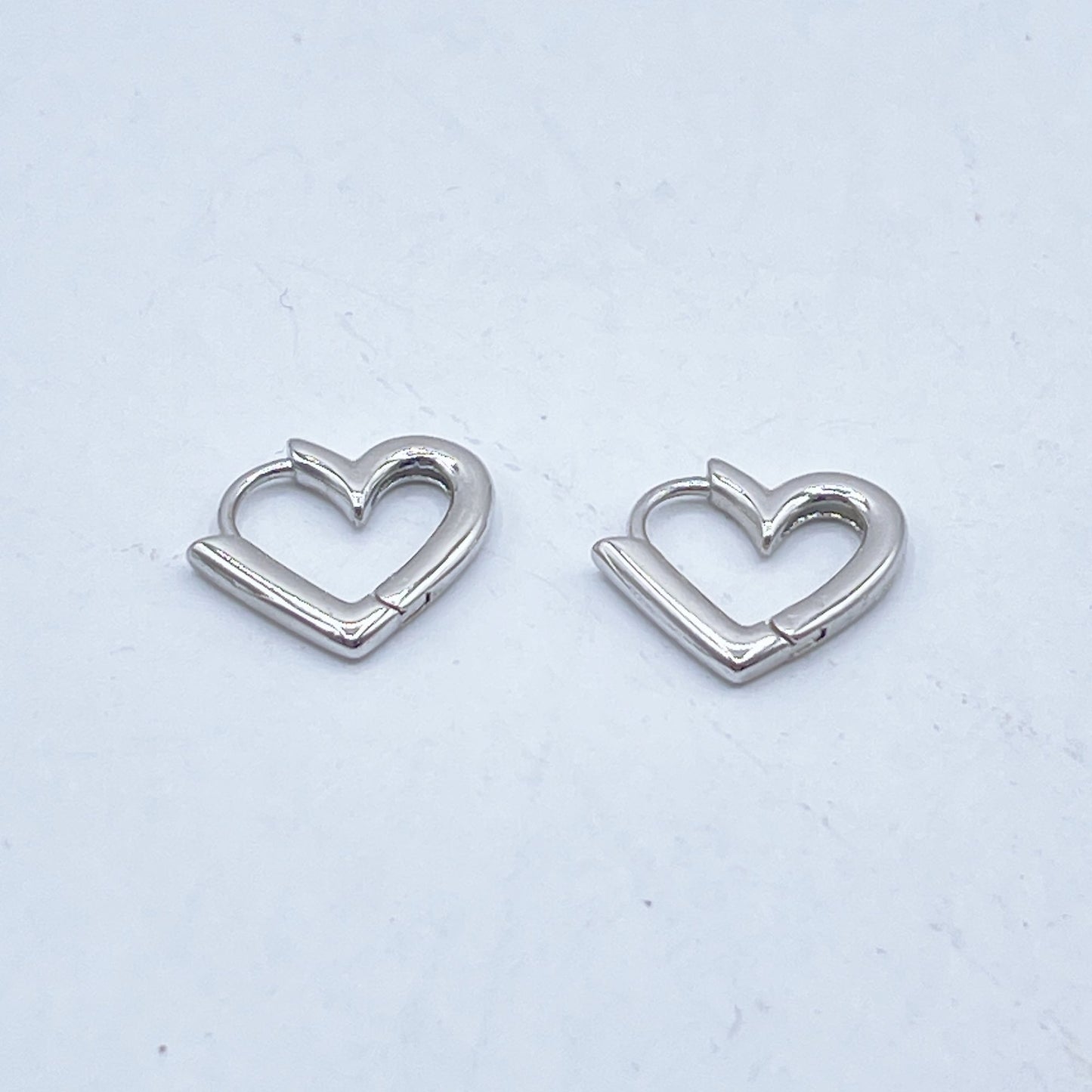 925 Sterling Silver Forever Heart-Shaped Hoop Earrings