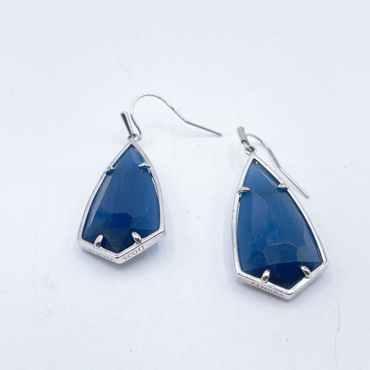 Kendra Scott Faceted Blue Gemstone Drop Earrings Hooks