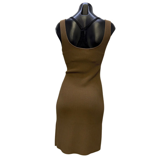 NWT Banana Republic Brown Ribbed Knit Sleeveless Dress S