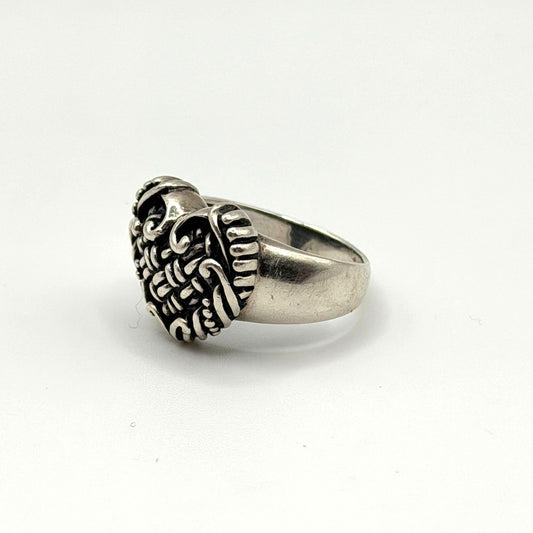 Vintage Sterling Silver Devils Heart Ring Size 8