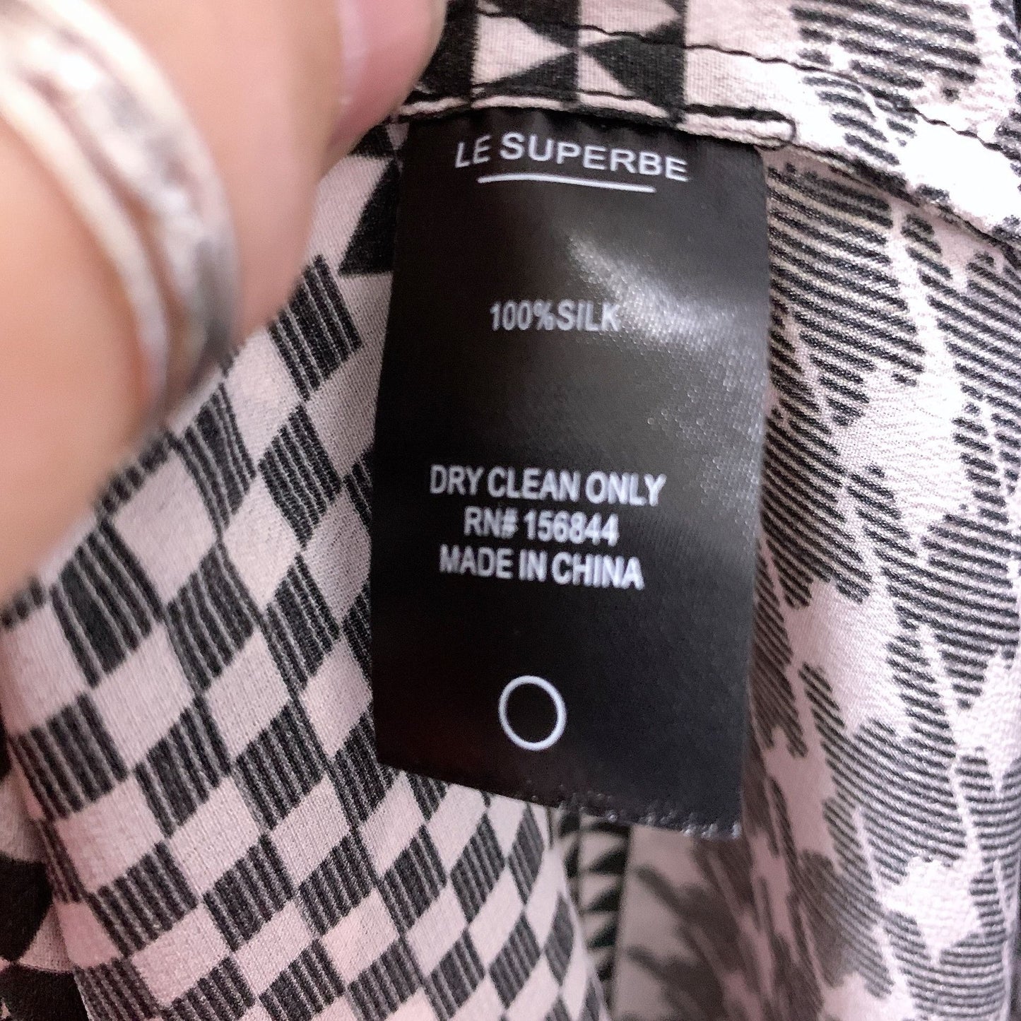 NWT Le Superbe Black & White Checked Silk Button-up Dress Size 6