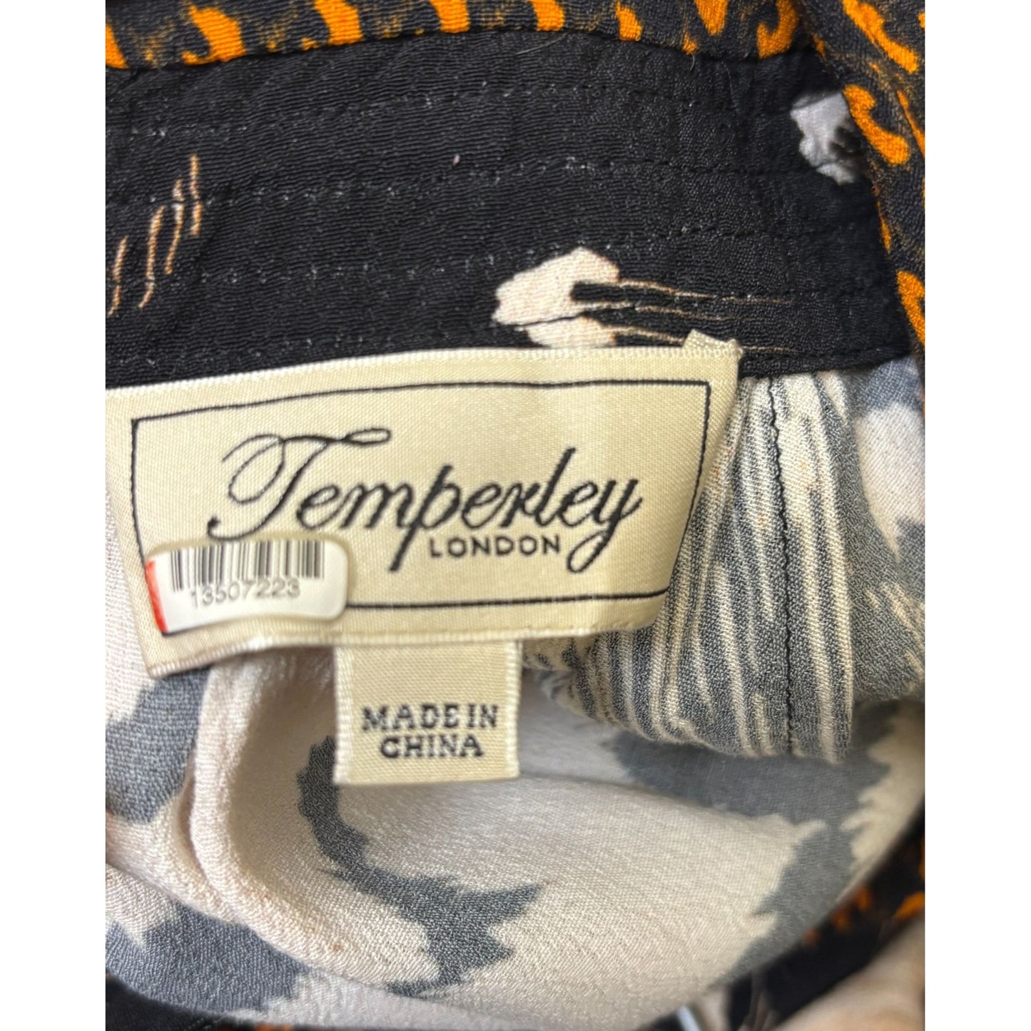 Temperley London Silk Butterfly Print Wrap Dress Orange 10