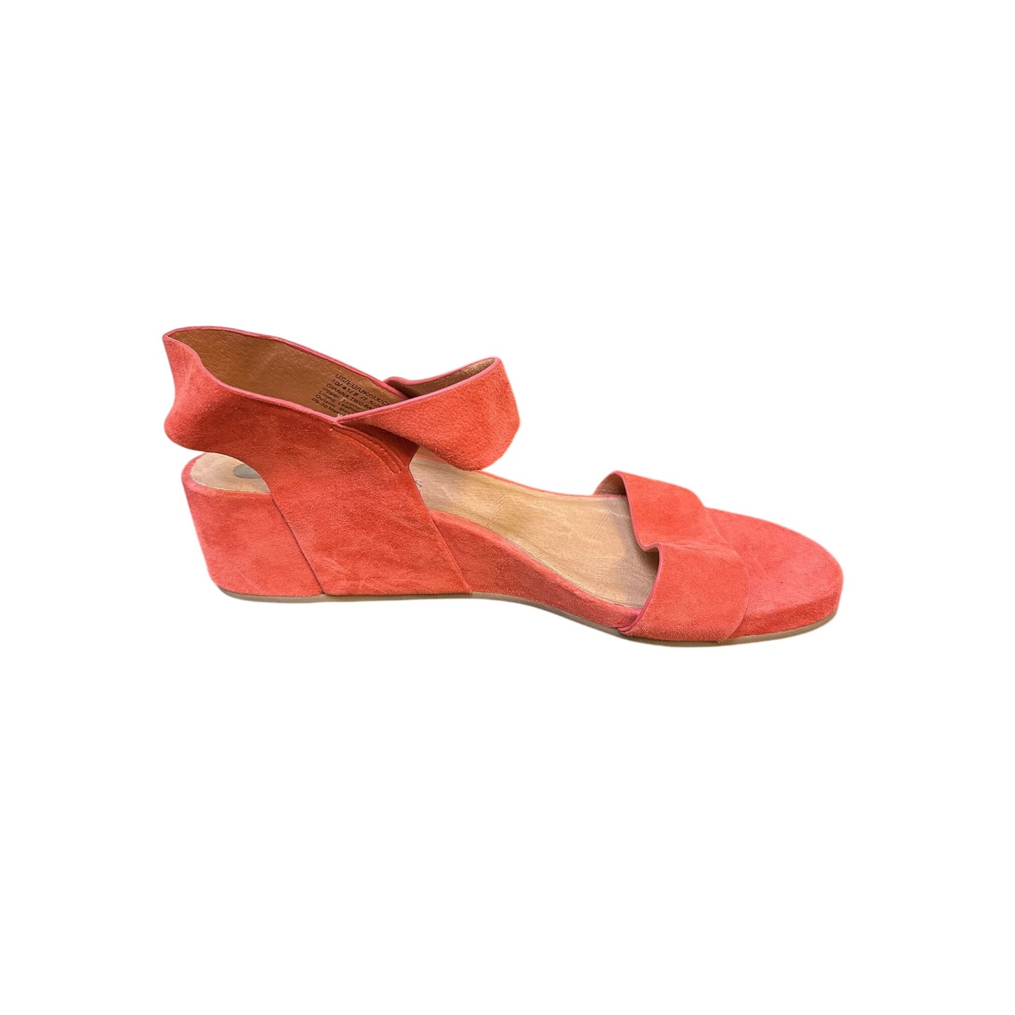 Gentle Souls Red Suede Open-Toe Wedge Sandals Size 10