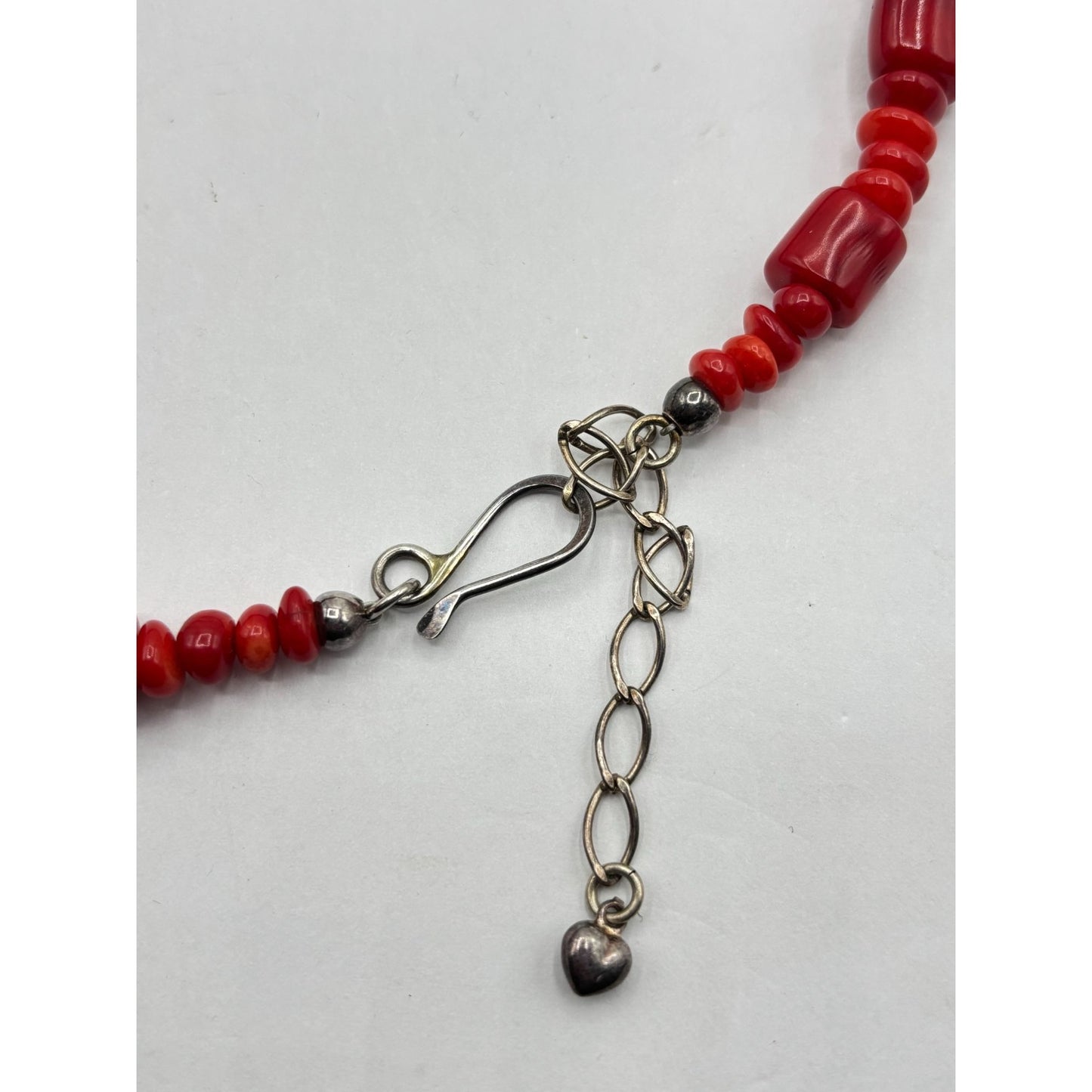 Jay King DTR Mine Finds Sterling Silver Red Coral Disk Necklace