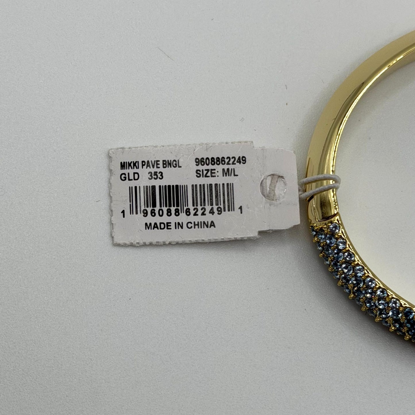 NWT Kendra Scott Mikki Pave Gold Tone Bangle Bracelet Green Blue Stones