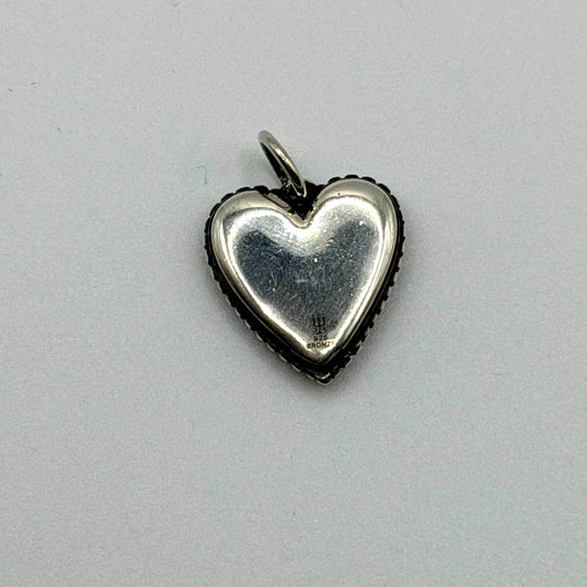 James Avery Retired Verona Heart Charm 925 Sterling Silver & Bronze