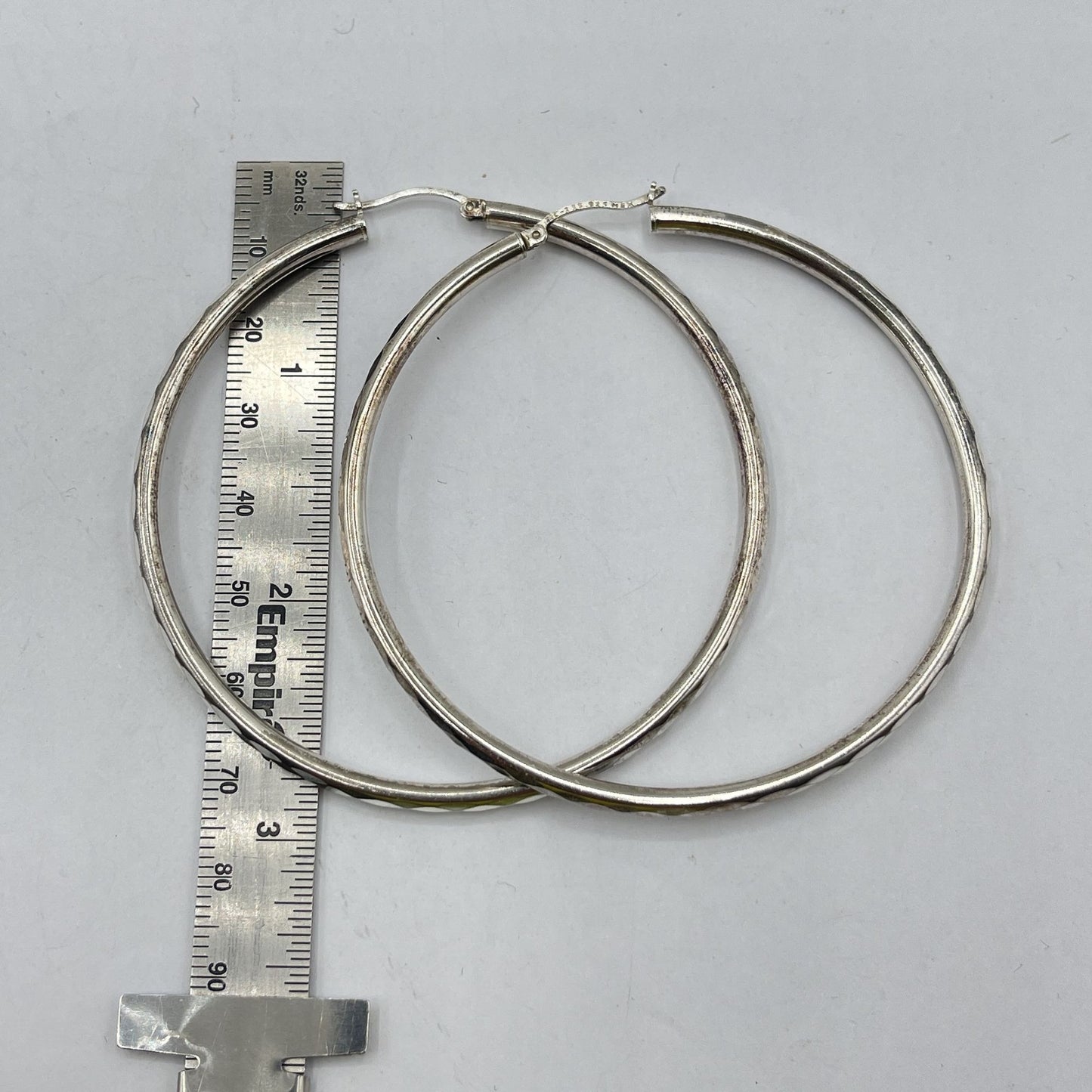 X-Large 925 Silver Hoop Earrings