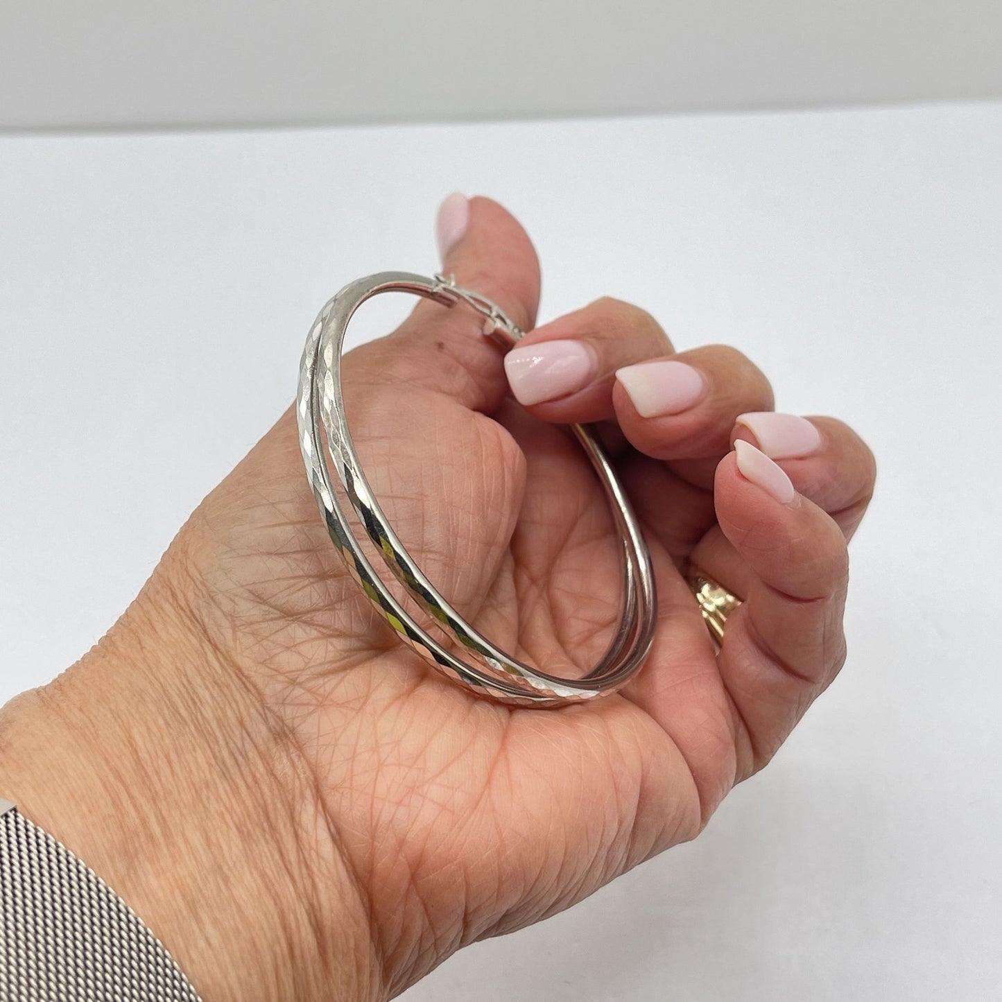 X-Large 925 Silver Hoop Earrings