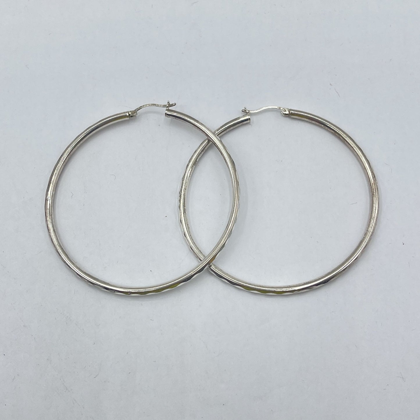 X-Large 925 Silver Hoop Earrings