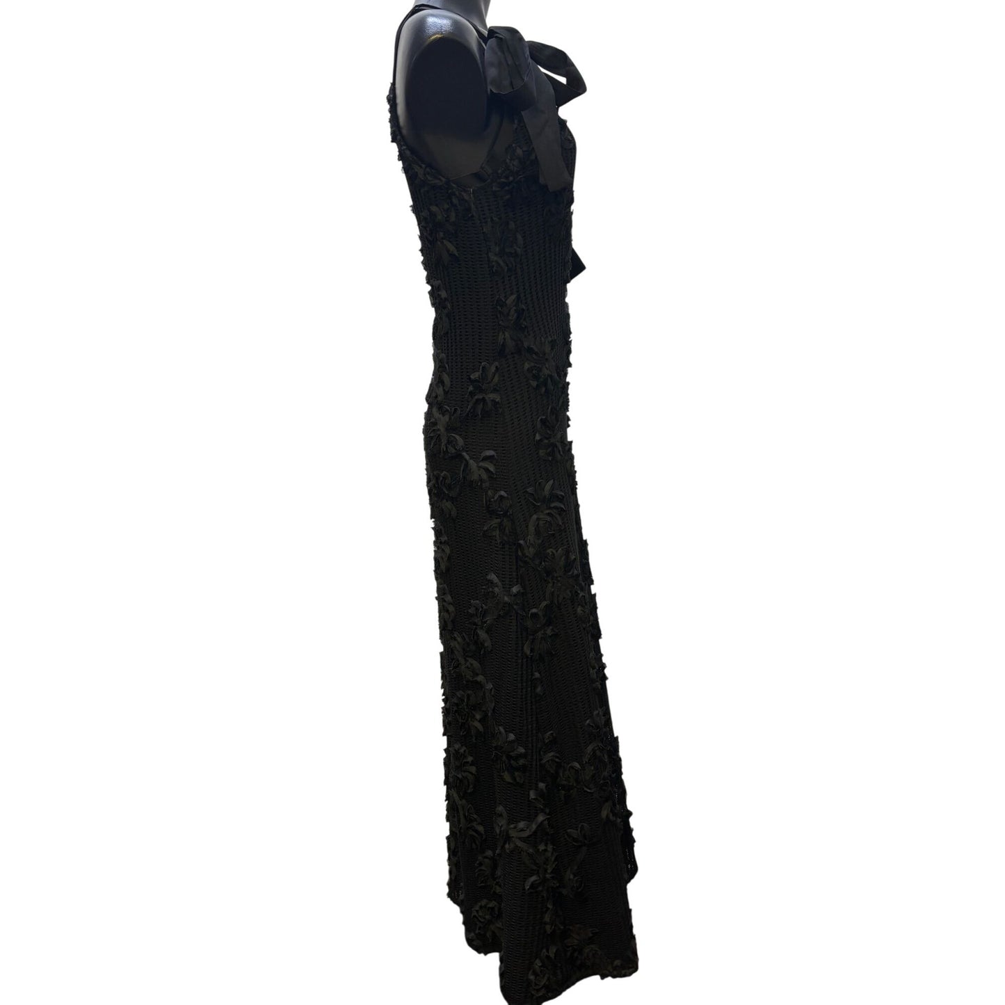 En Saison Ribbon Accent Black Gown L