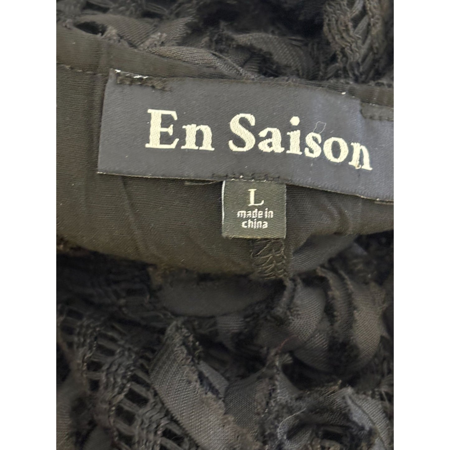 En Saison Ribbon Accent Black Gown L