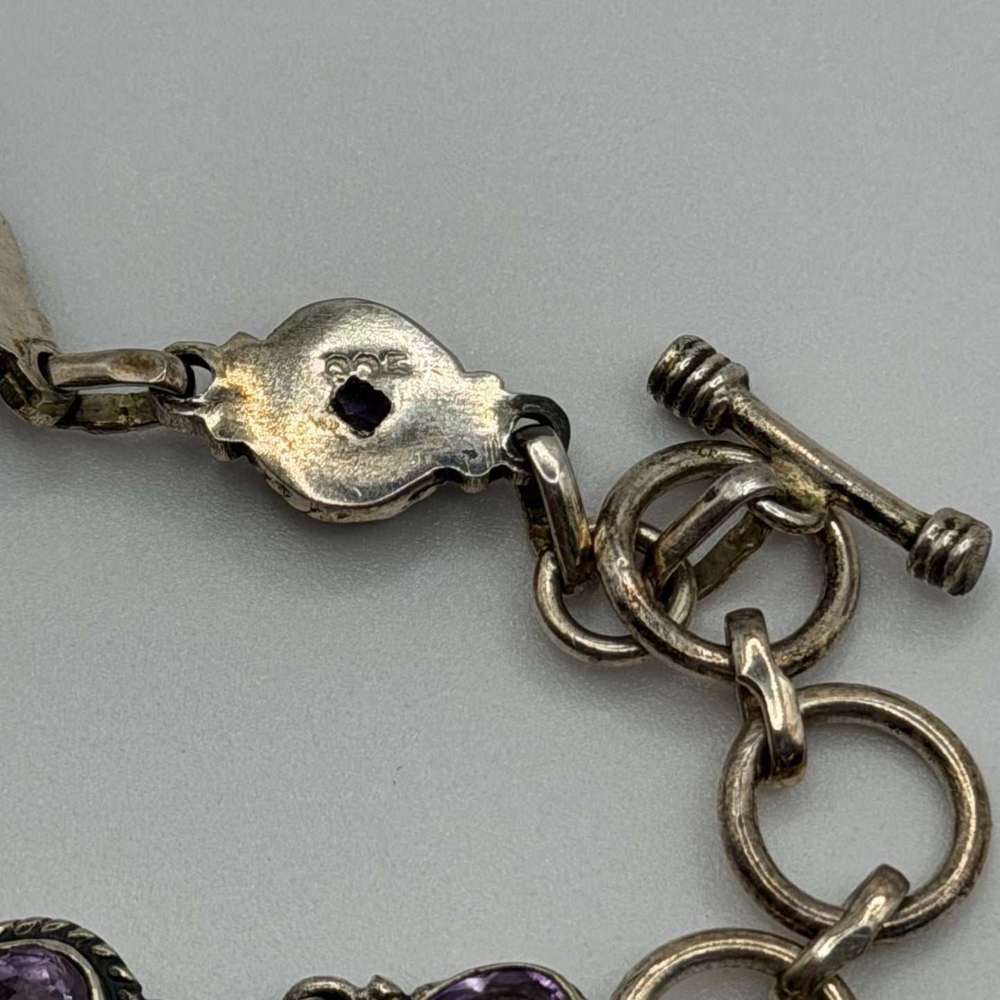 Handmade 925 Sterling Silver & Purple Amethyst Bracelet