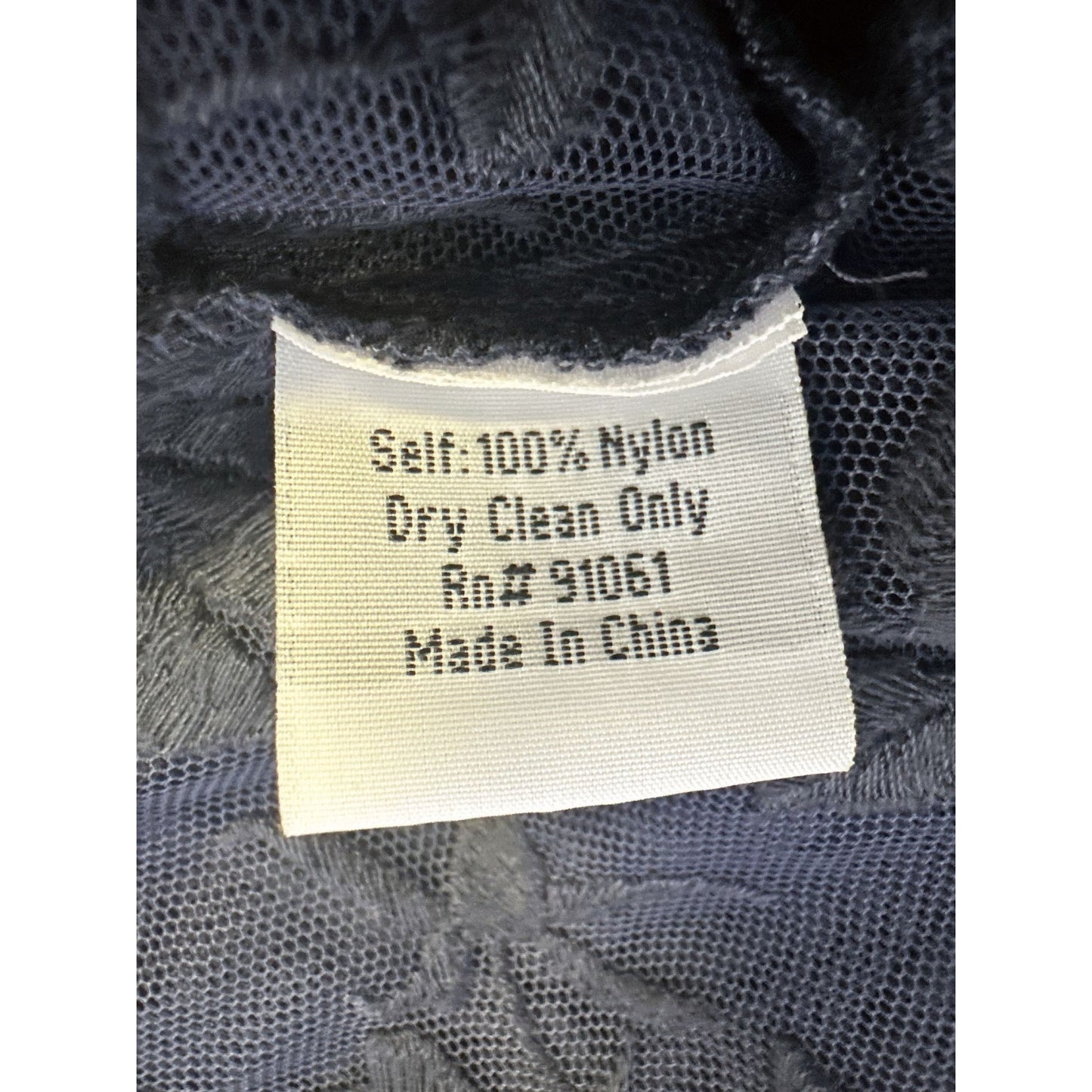 Love and Liberty Navy Blue Sheer Floral Embroidered Blouse Size L