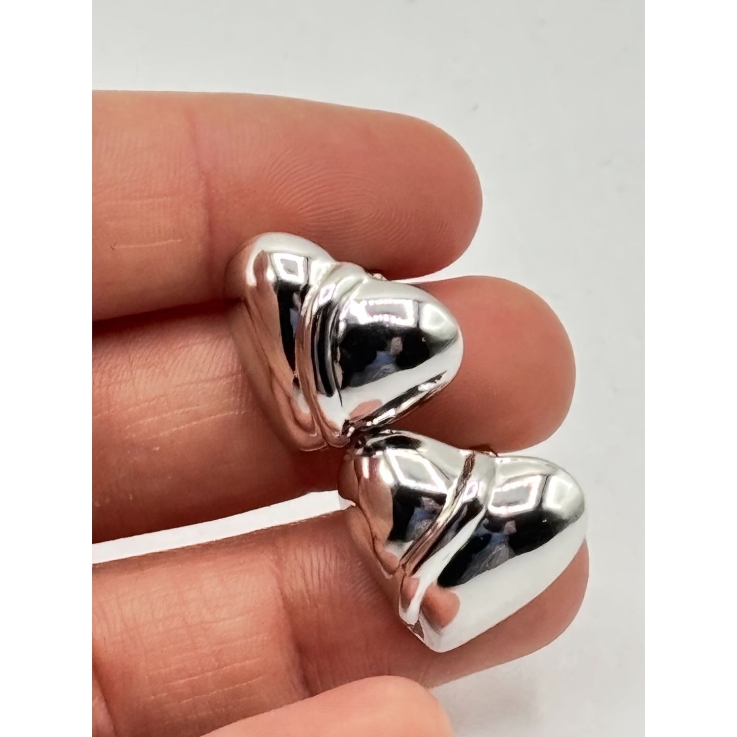 Sterling Silver Heart Stud Earrings 925