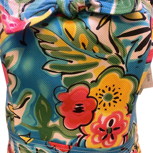 NWT David Meister Multicolor Tropical Print Strapless Dress Size 8