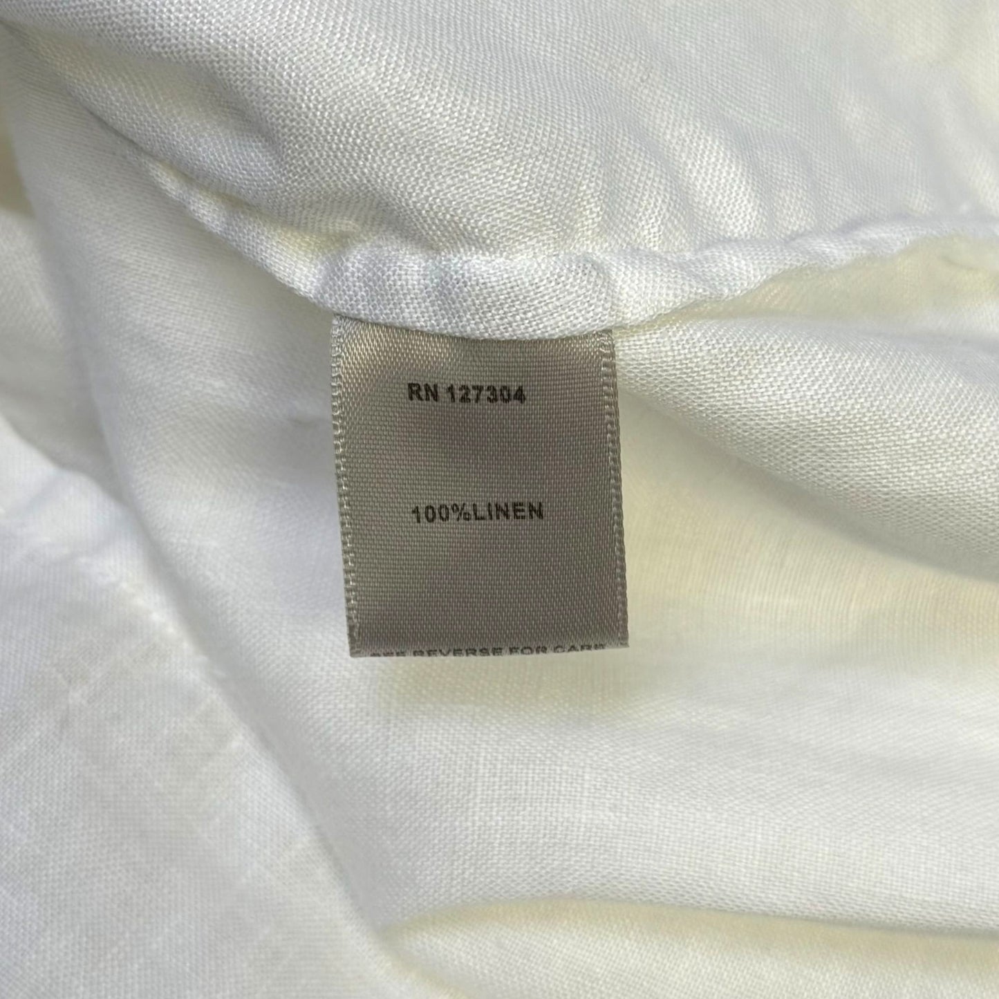 John Mark White Linen Blouse With Bell Sleeves XL