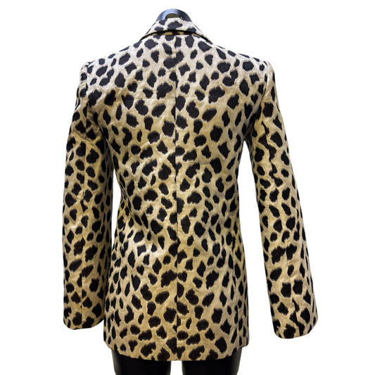 Giorgio Armani Leopard Print Blazer Jacket Tan Brown S