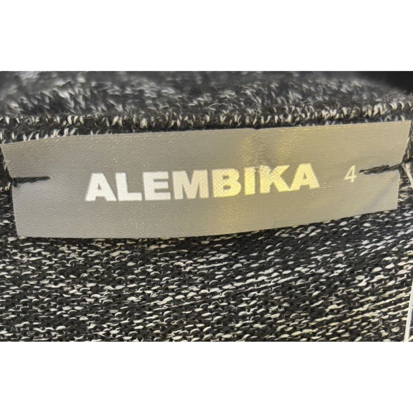 Alembika Long Sleeve Patchwork Dress Grey Black M