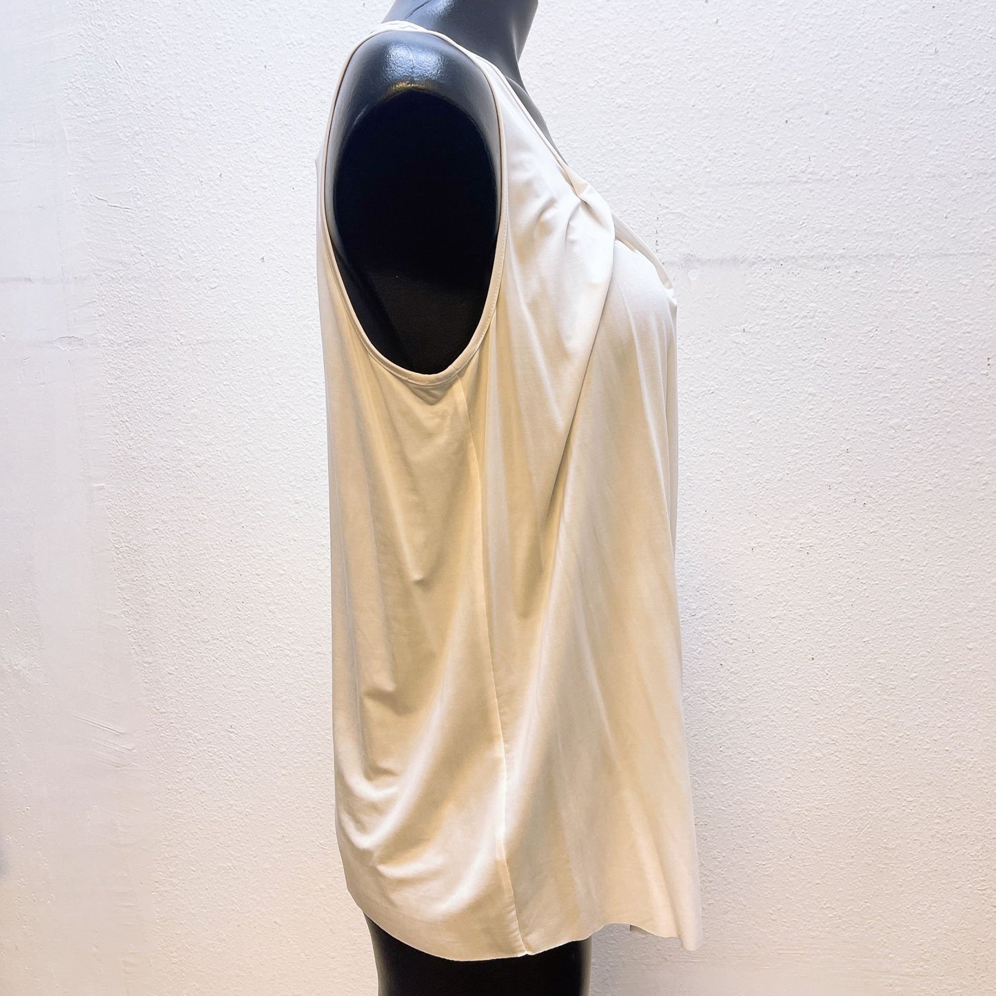 Helmut Lang Sleeveless Pleated Pearl Blouse Top Size M