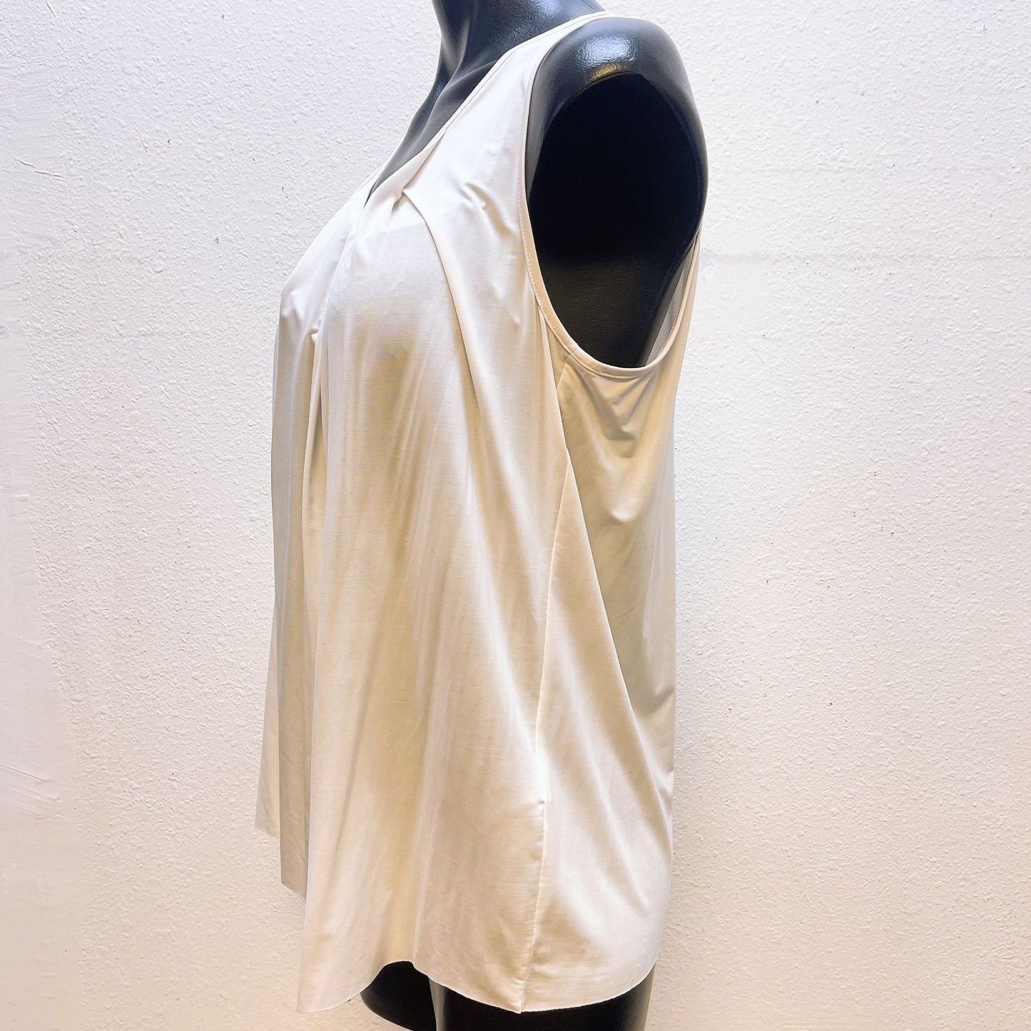 Helmut Lang Sleeveless Pleated Pearl Blouse Top Size M