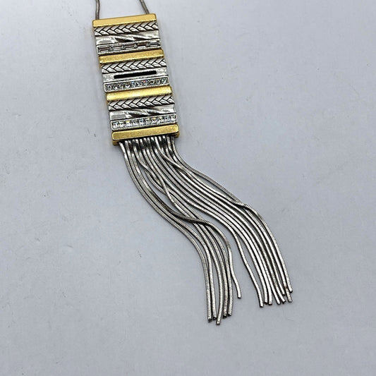 Brighton Tassel Necklace In Silver & Gold Tone Metal Long