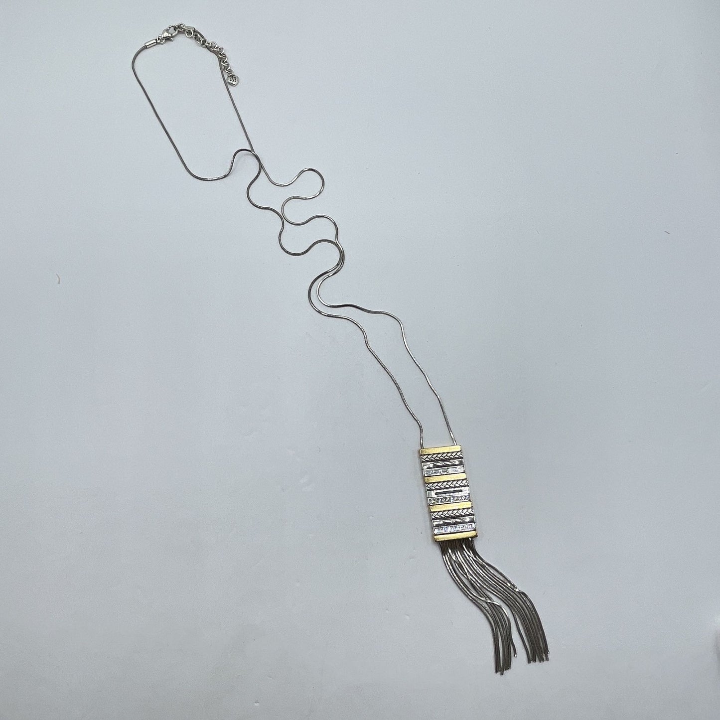 Brighton Tassel Necklace In Silver & Gold Tone Metal Long