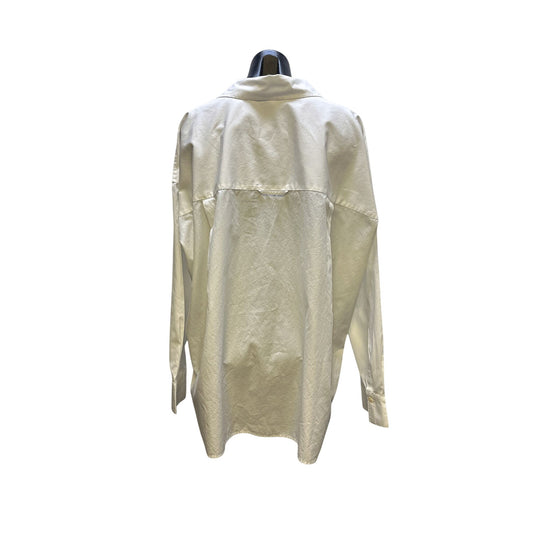 Vince White Button-Up Collared Blouse w/Long Sleeves Size XXL