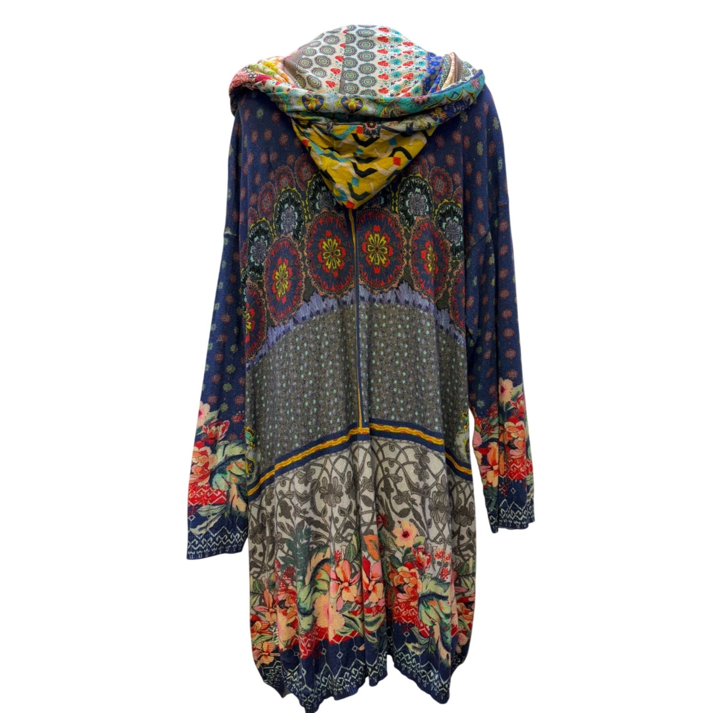Johnny Was Hooded Cardigan Multicolor Floral Design 2X