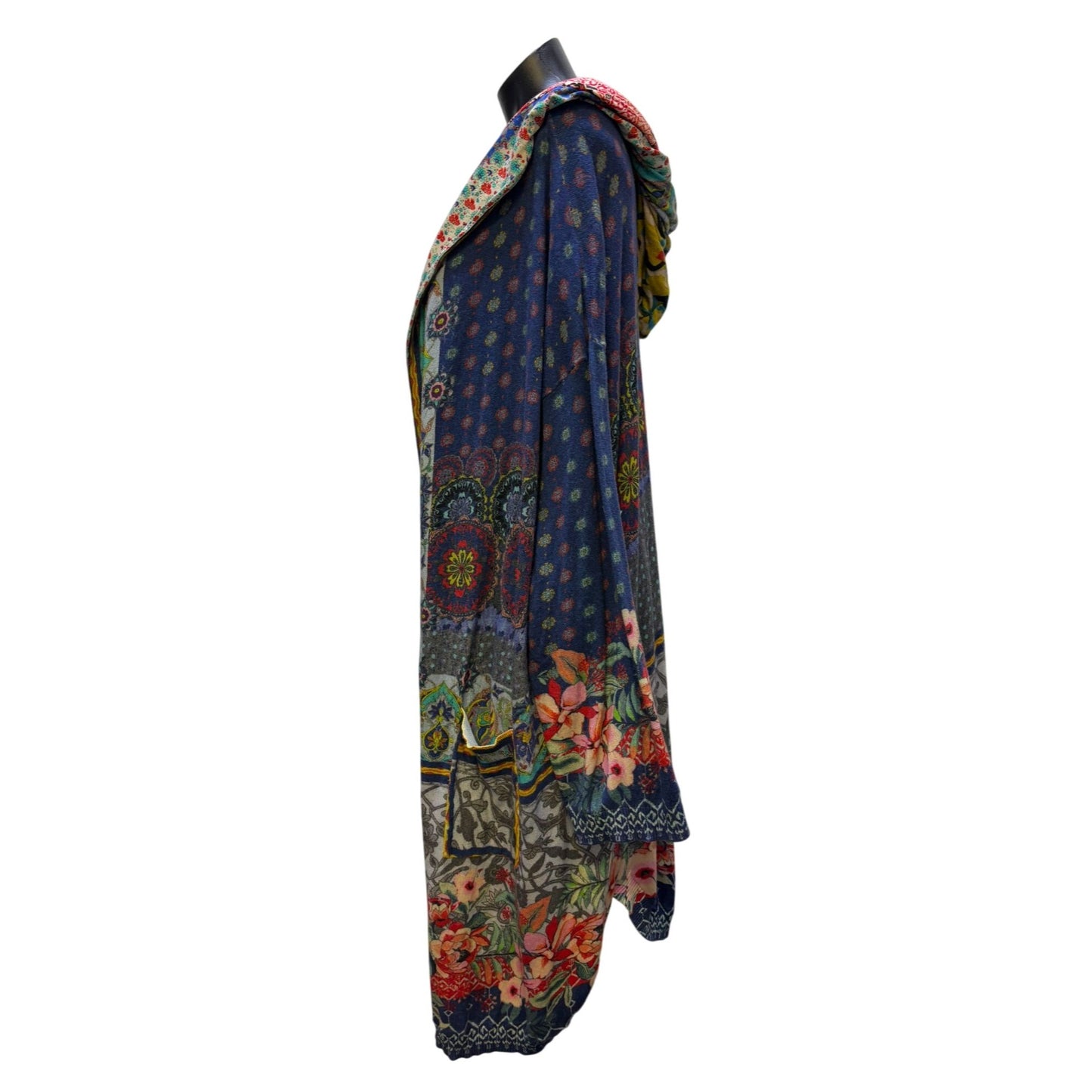 Johnny Was Hooded Cardigan Multicolor Floral Design 2X