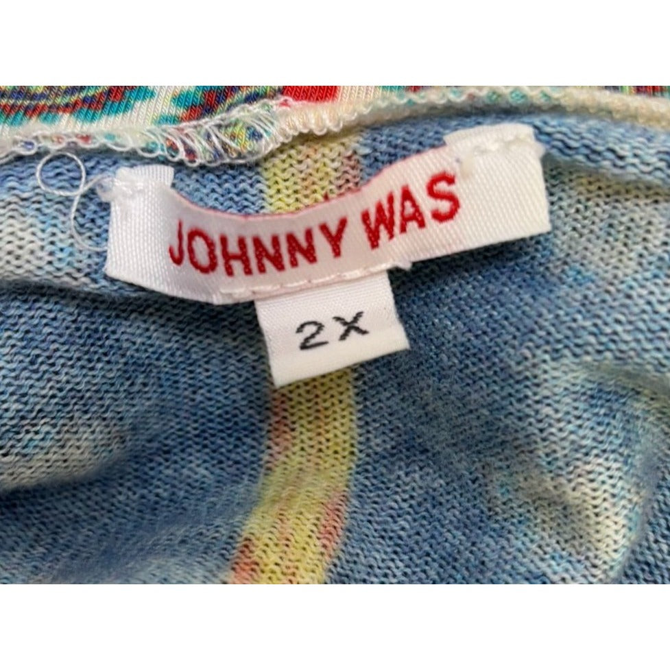 Johnny Was Hooded Cardigan Multicolor Floral Design 2X