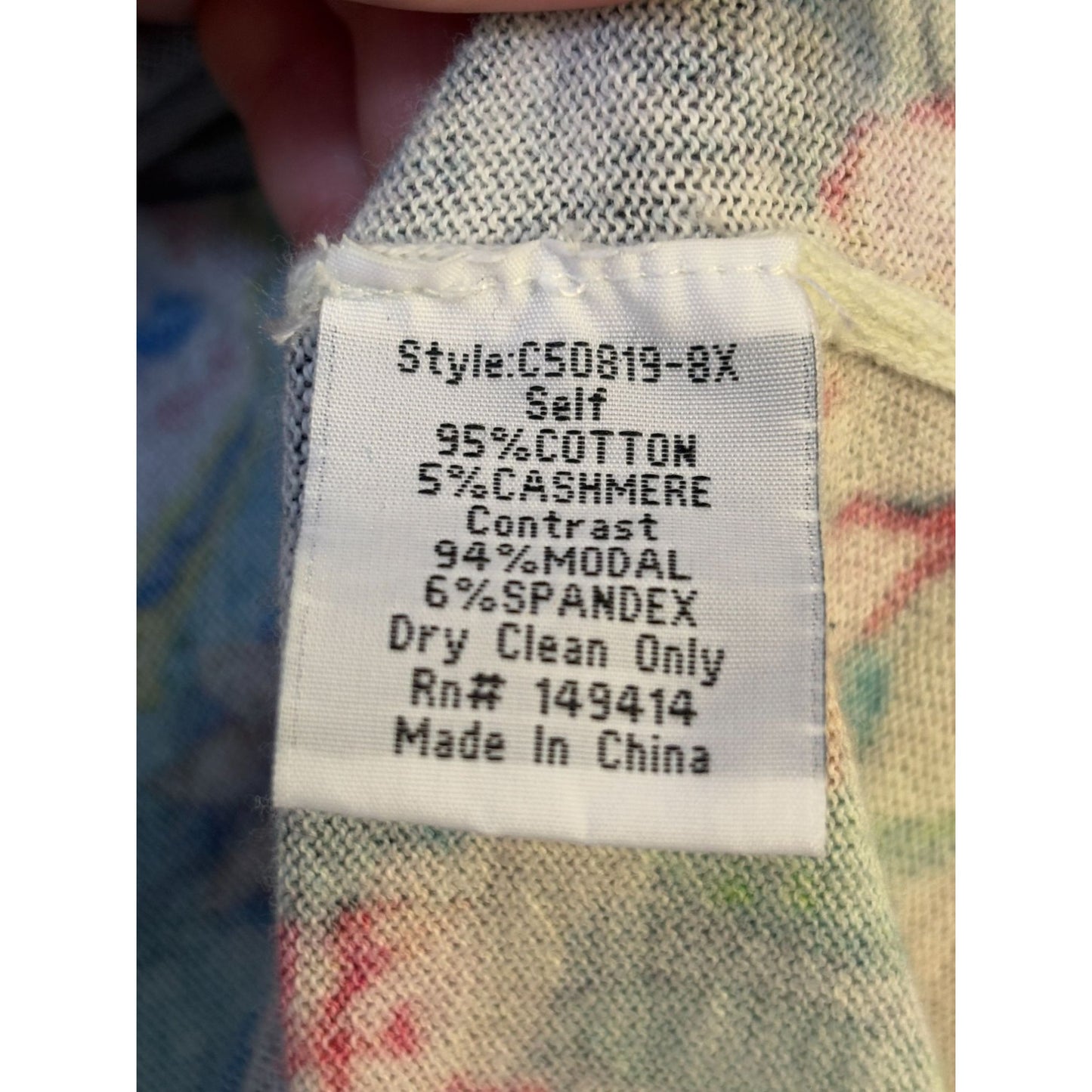 Johnny Was Hooded Cardigan Multicolor Floral Design 2X
