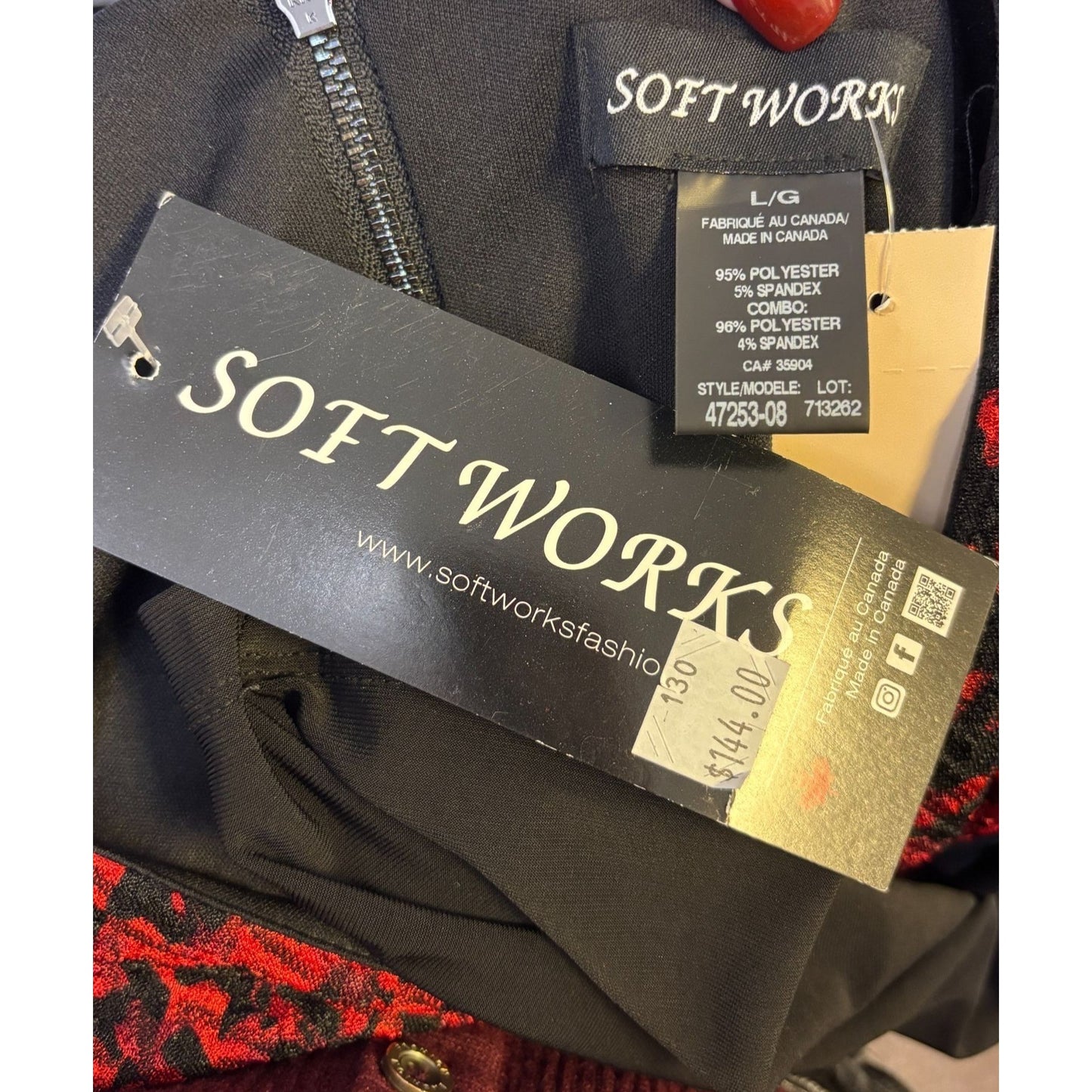 NWT Soft Works Black & Red Dress Size L