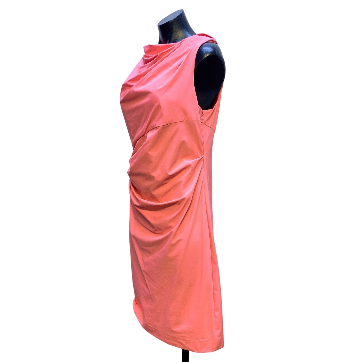 Diane Von Furstenberg Coral Ruched Sleeveless Dress 10