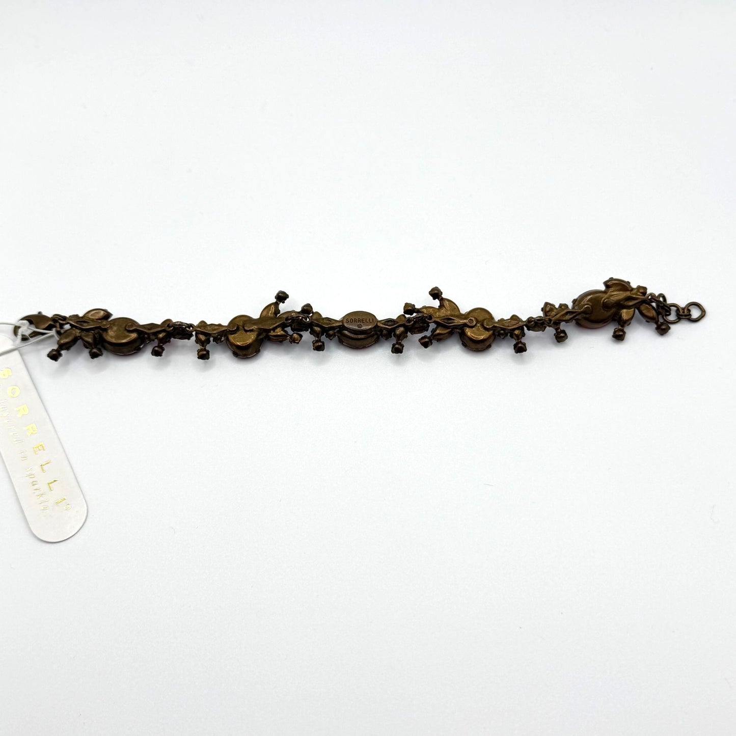 Sorrelli Classic Clover Bracelet With Red Swarovski Crystals & Antique Gold-Tone