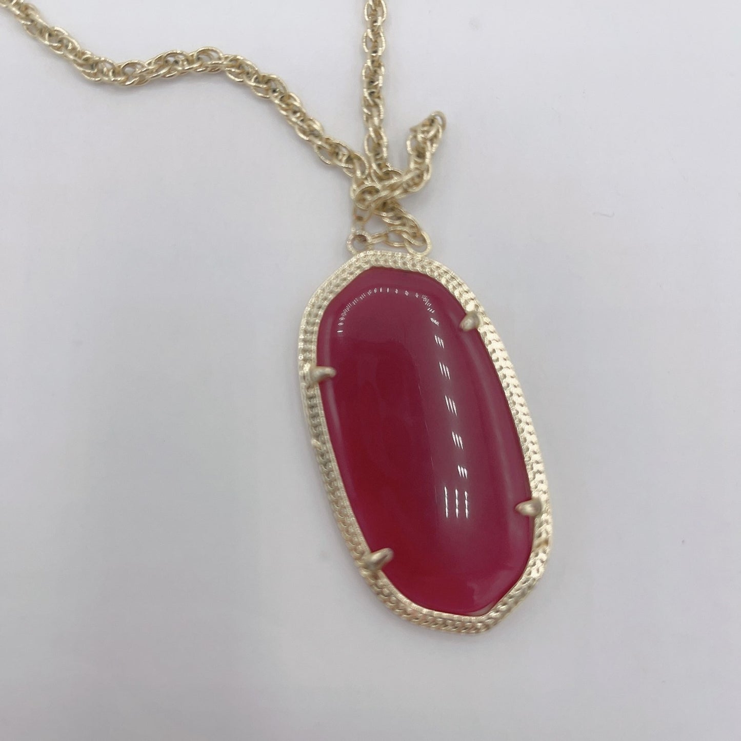 Kendra Scott Red Oval Stone Short Necklace