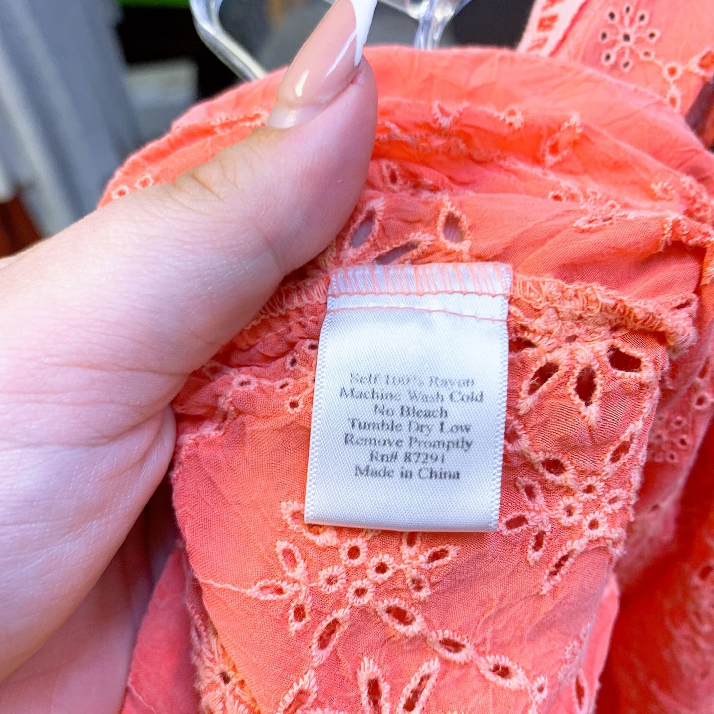 Johnny Was Button-Down Orange Lace Blouse XL