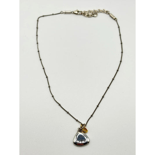 Brighton Live Life Beach Scene Charm Necklace Two-Tone Silver & Gold