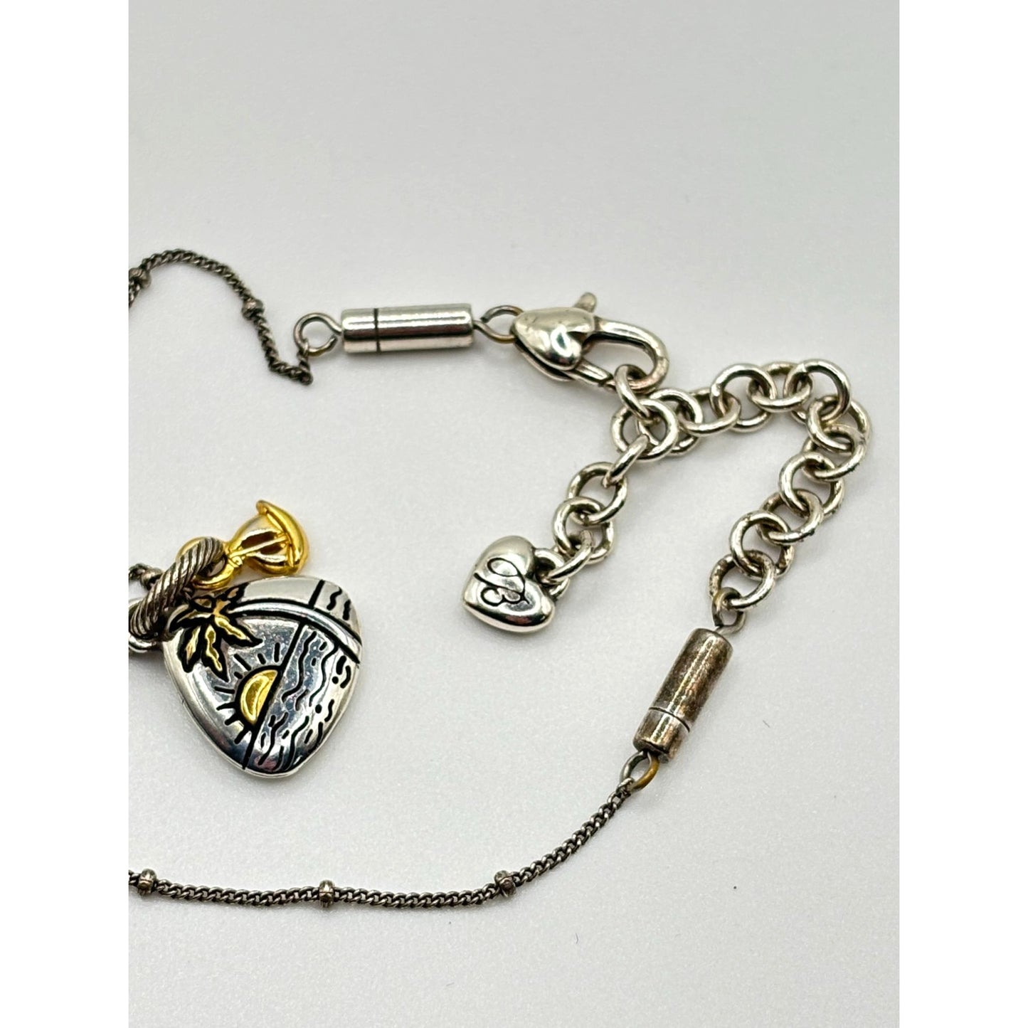 Brighton Live Life Beach Scene Charm Necklace Two-Tone Silver & Gold