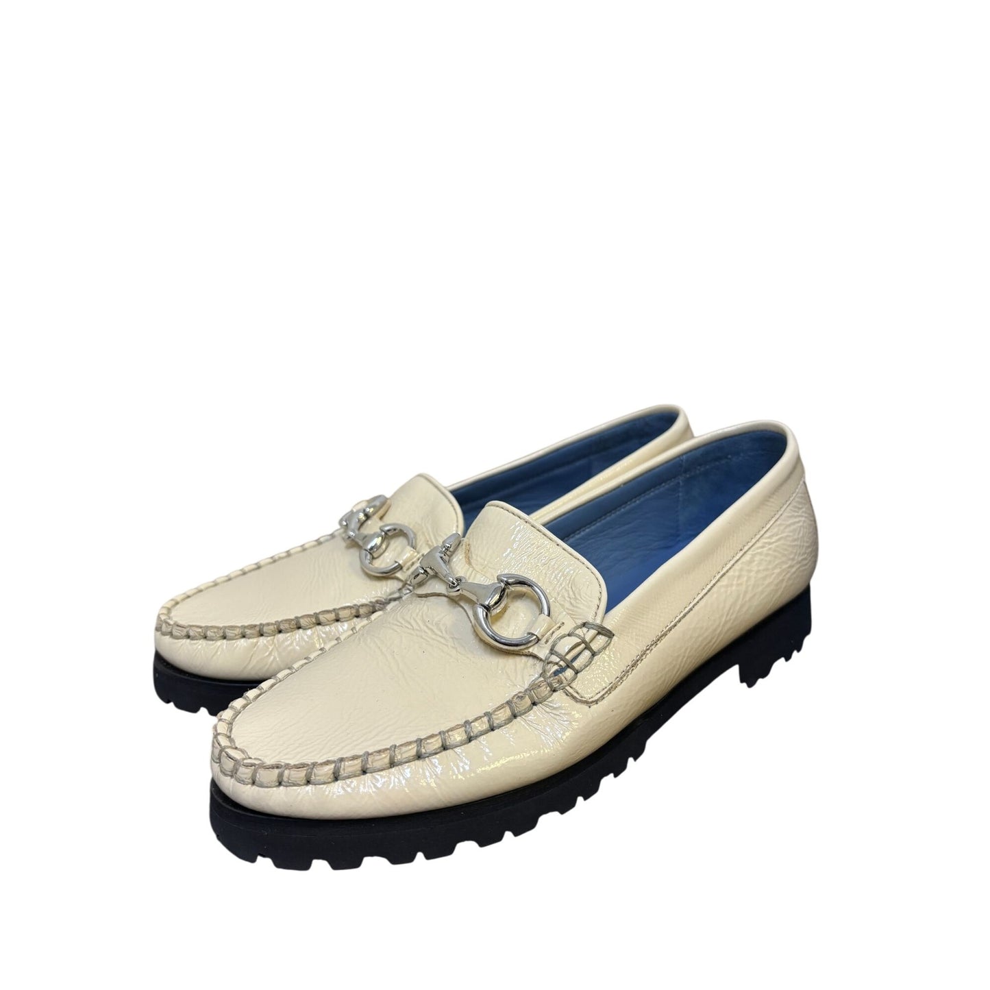 Robert Zur Patent Leather Cream Loafers Size 8