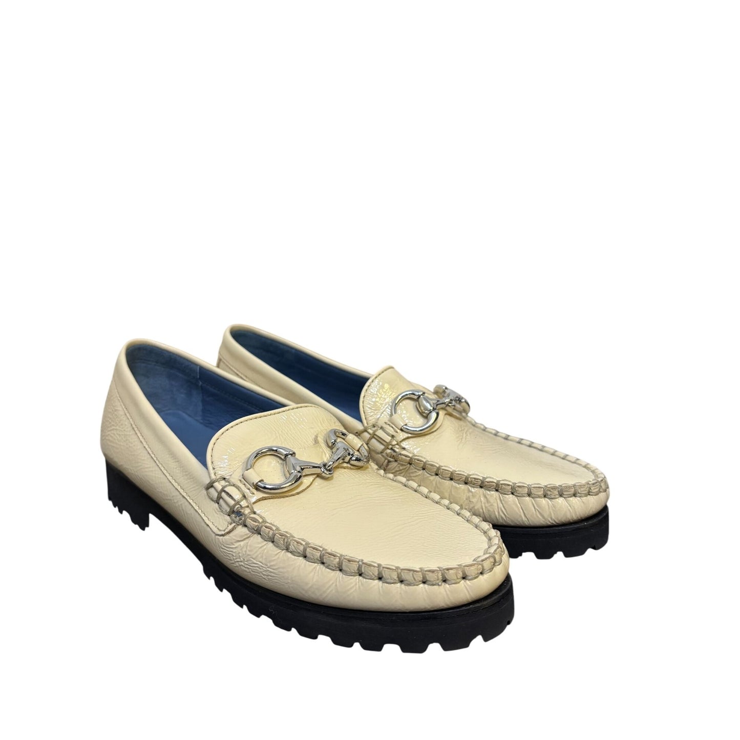 Robert Zur Patent Leather Cream Loafers Size 8