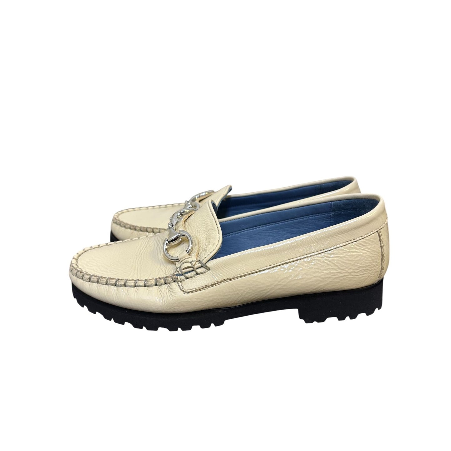 Robert Zur Patent Leather Cream Loafers Size 8