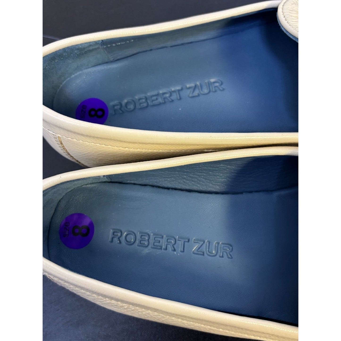 Robert Zur Patent Leather Cream Loafers Size 8