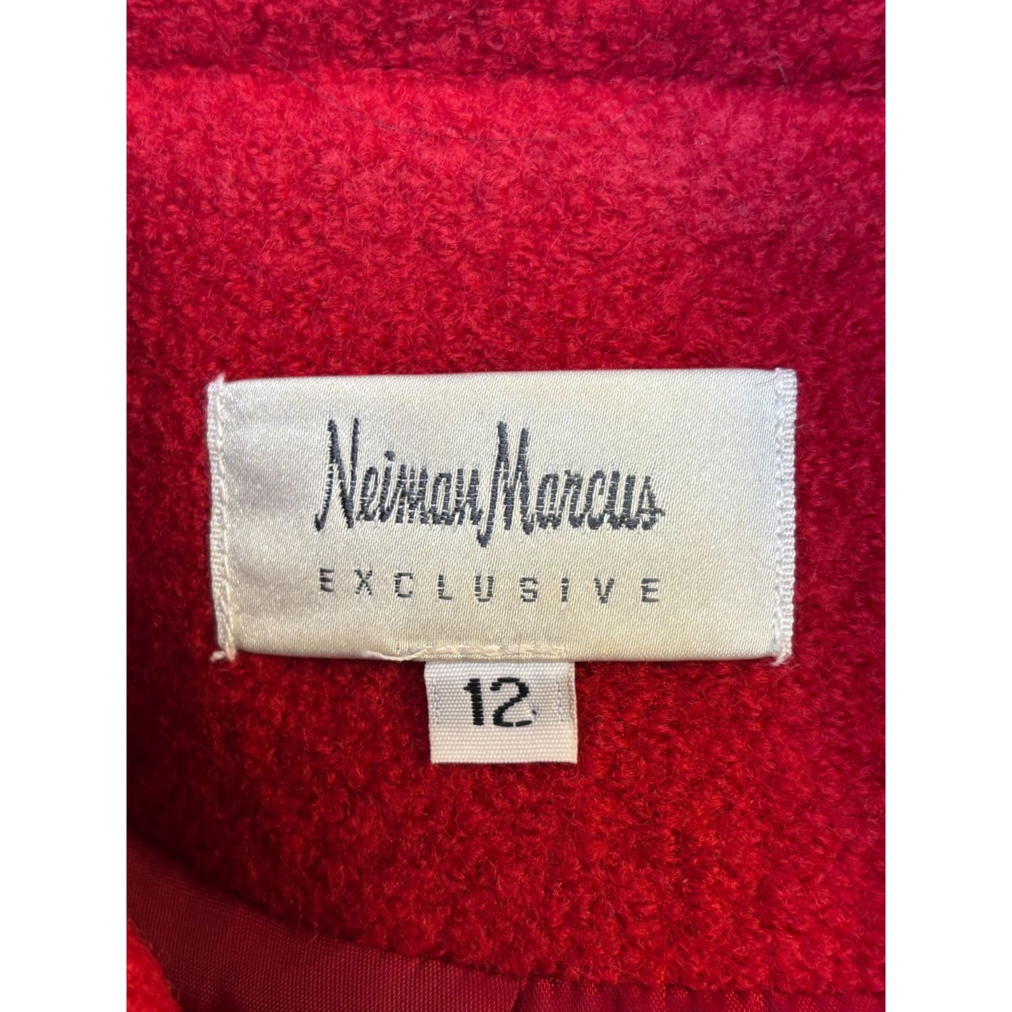 Neiman Marcus Red Wool Jacket Size 12 Button-Front