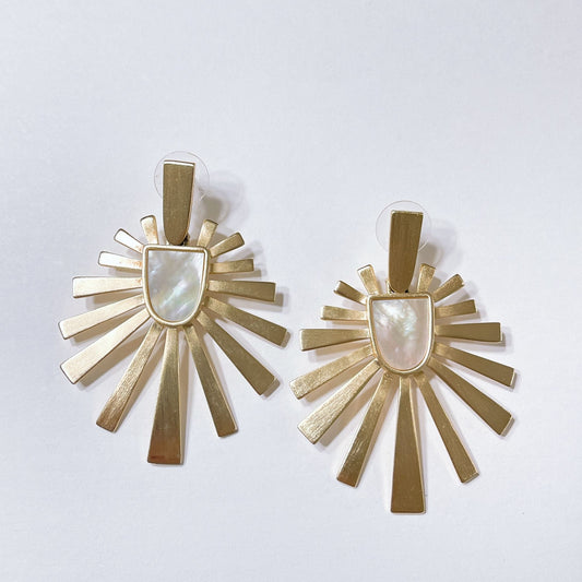 Kendra Scott Cambria Mother Of Pearl Sunburst Drop Earrings Large