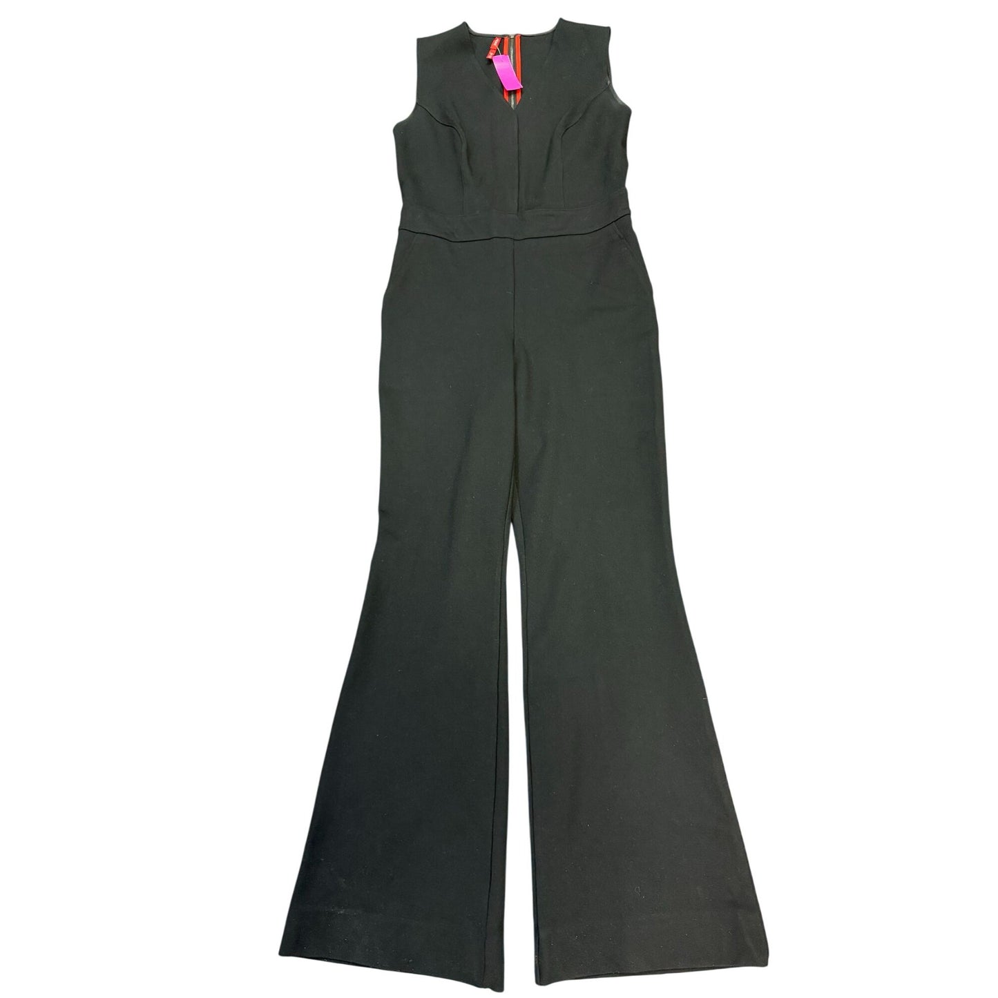 Spanx Black Sleeveless Wide-Leg Jumpsuit With Zipper Back M