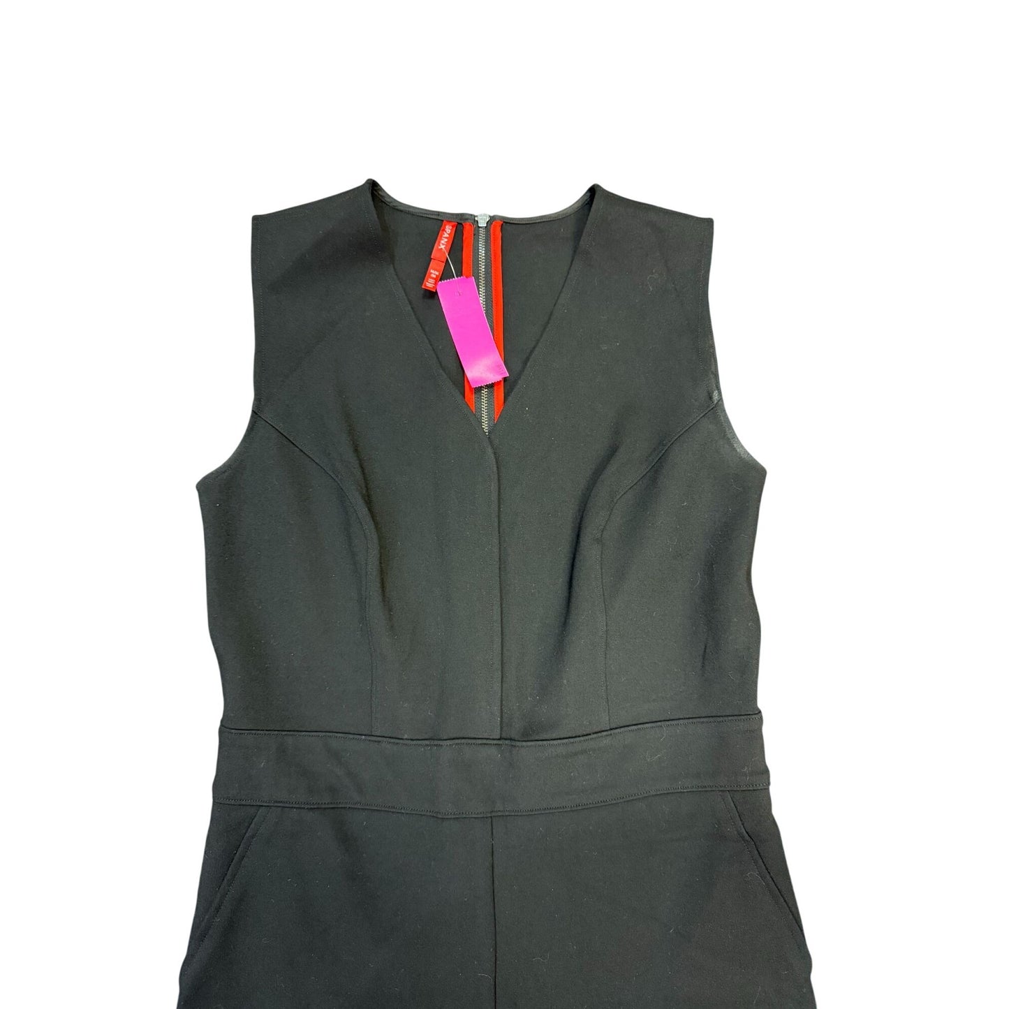 Spanx Black Sleeveless Wide-Leg Jumpsuit With Zipper Back M