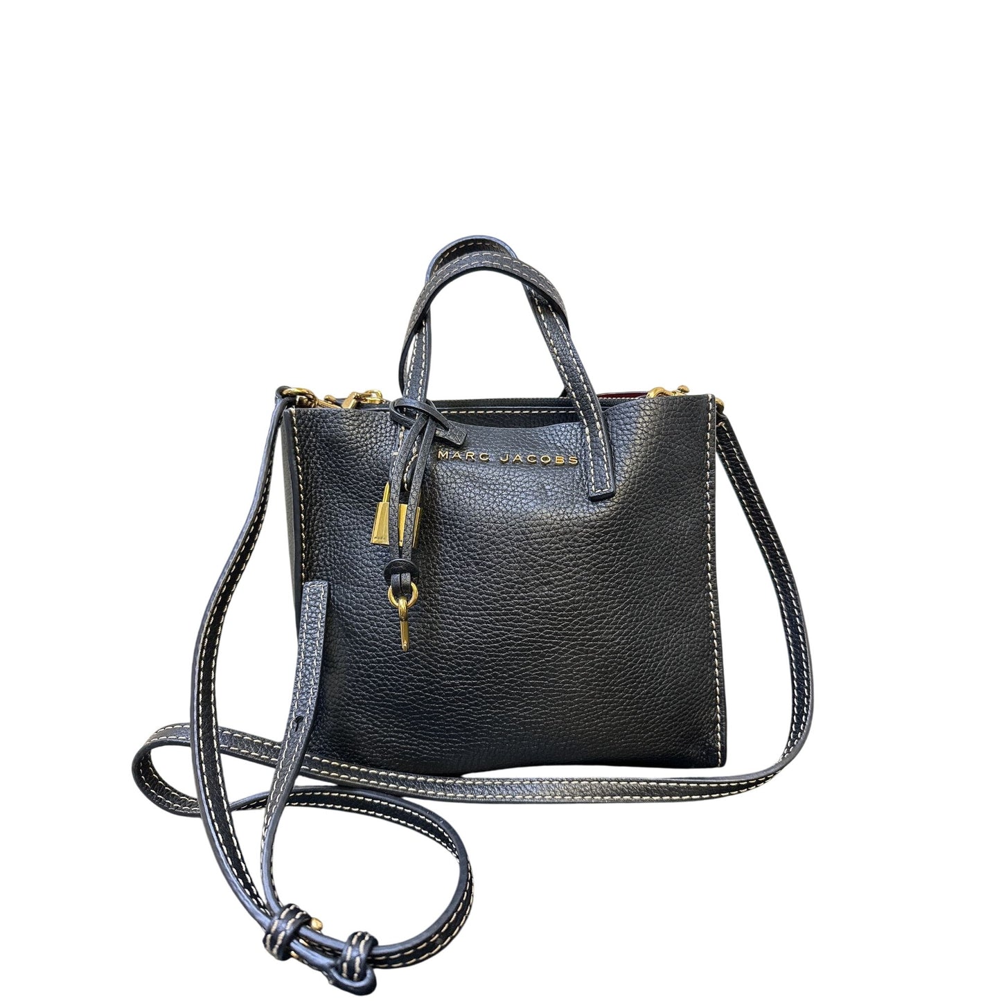 Marc Jacobs The Mini Grind Black Pebbled Leather Bag w/Adjustable Crossbody Strap